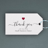 スクリプトエレガント赤いハート業モダン務に感謝 ギフトタグ