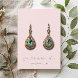 スクリプトエレガント赤面ピンクイヤリングカード