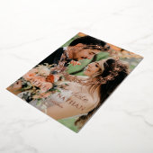 スクリプトエレガント金ゴールドフォイルは日付カードを保存 箔招待状 (回転した状態)