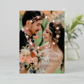 スクリプトエレガント金ゴールドフォイルは日付カードを保存 箔招待状 (立ち正面)