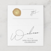 スクリプトエレガント金ゴールドワックススタンプイベントテーブル番号 プレイスカード (外部開封)