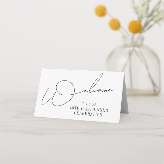 スクリプトエレガント金ゴールドワックススタンプイベントテーブル番号 プレイスカード (正面)