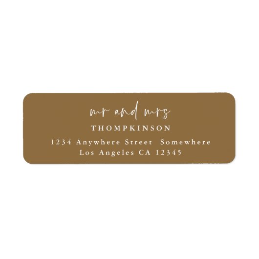 スクリプトエレガント金ゴールド戻り名住所 シール (正面)