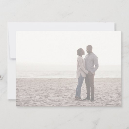 スクリプトエレガント |フェード付き横書き結婚の写真 招待状 (裏面)