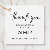 スクリプトエレガント |ブライダルシャワーありがとうメッセージカード フェイバータグ (正面)