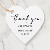 スクリプトエレガント |ブライダルシャワーありがとうメッセージカード フェイバータグ (正面)