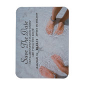 スクリプトエレガント |写真カスタム日付マグネットを保存 マグネット (縦)