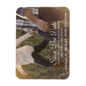 スクリプトエレガント |写真カスタム日付マグネットを保存 マグネット (縦)