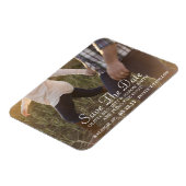 スクリプトエレガント |写真カスタム日付マグネットを保存 マグネット (左側)