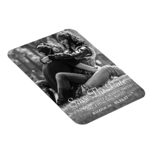 スクリプトエレガント |写真カスタム日付マグネットを保存 マグネット (右側)