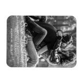 スクリプトエレガント |写真カスタム日付マグネットを保存 マグネット (横)