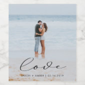 スクリプトエレガント |写真パーソナライズされた ワインラベル (シングルラベル)