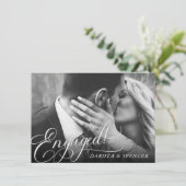 スクリプトエレガント |写真モダン婚約パーティ 招待状 (スタンド正面)