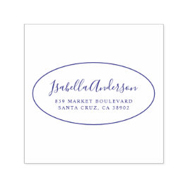 スクリプトエレガント |名前をカスタムすると差出人住所楕円 セルフインキングスタンプ