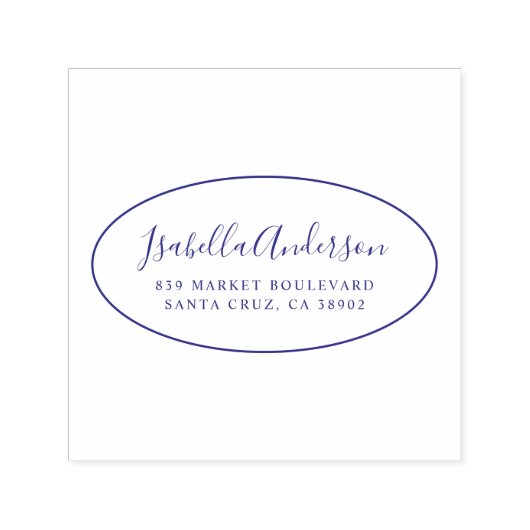 スクリプトエレガント |名前をカスタムすると差出人住所楕円 セルフインキングスタンプ (デザイン)