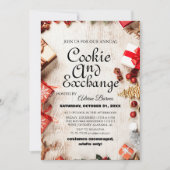 スクリプトエレガントCookie交換クリスマスパーティー 招待状 (正面)