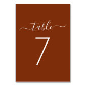 スクリプトエレガントTerracottaテーブル番号カード テーブルナンバー (正面)