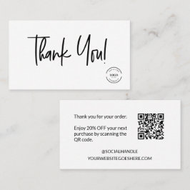 スクリプトオーダーQRコード割引に感謝 名刺