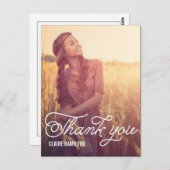 スクリプトオーバーレイの卒業サンキューカード ポストカード (正面/裏面)