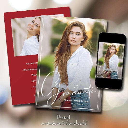 スクリプトオーバーレイ2写真卒業 案内状