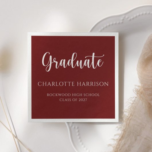 スクリプトカジュアルの卒業モダン紙 スタンダードカクテルナプキン