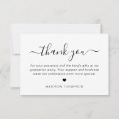 スクリプトカジュアルの最小卒業 サンキューカード (裏面)