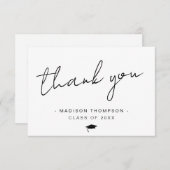 スクリプトカジュアルの最小卒業 サンキューカード (正面/裏面)