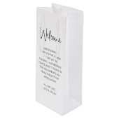 スクリプトカジュアル名ようこそ結婚のギフト ワインギフトバッグ (正面アングル)