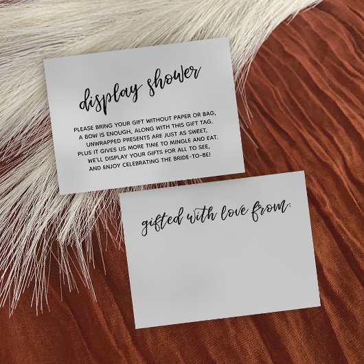 スクリプトカジュアル表示ブライダルシャワーギフトラップなし エンクロージャーカード