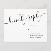 スクリプトカジュアル親切に返信の結婚式RSVP ポストカード (正面)