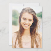 スクリプトカジュアル赤面ピンクと白 |グラードパーティー 招待状 (裏面)