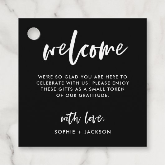 スクリプトカジュアル |の結婚ようこそ抱き枕またはバスケット フェイバータグ (正面)