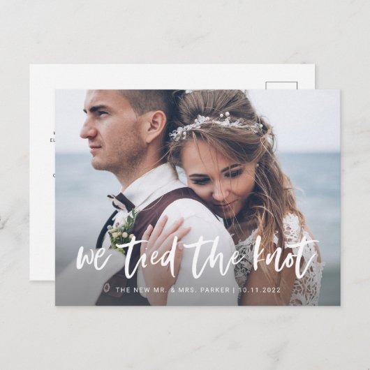 スクリプトカジュアル |写真の取り消し告知 ポストカード (正面/裏面)