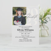 スクリプトカジュアル |写真カスタムの卒業式パーティー 招待状 (スタンド正面)