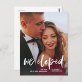 スクリプトカジュアル | 2つの写真の取り消しのお知らせ ポストカード (正面/裏面)