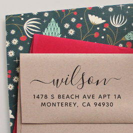 スクリプトカスタムフォント付き可愛いアドレススタンプ セルフインキングスタンプ