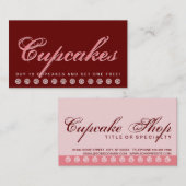 スクリプトカップケーキ顧客ロイヤリティカード ロイヤリティカード (正面/裏面)