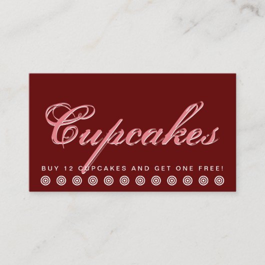 スクリプトカップケーキ顧客ロイヤリティカード ロイヤリティカード (正面)