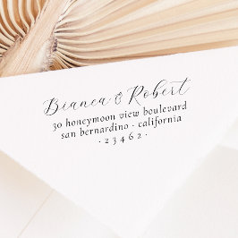 スクリプトカリグラフィシックカップル名差出人住所 ラバースタンプ