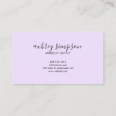 スクリプトカリグラフィパステルパープルロイヤリティカード ロイヤリティカード (裏面)