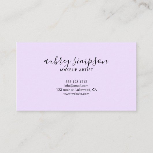 スクリプトカリグラフィパステルパープルロイヤリティカード ロイヤリティカード (裏面)