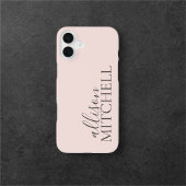 スクリプトカリグラフィミニマル赤面ピンク iPhone 16ケース