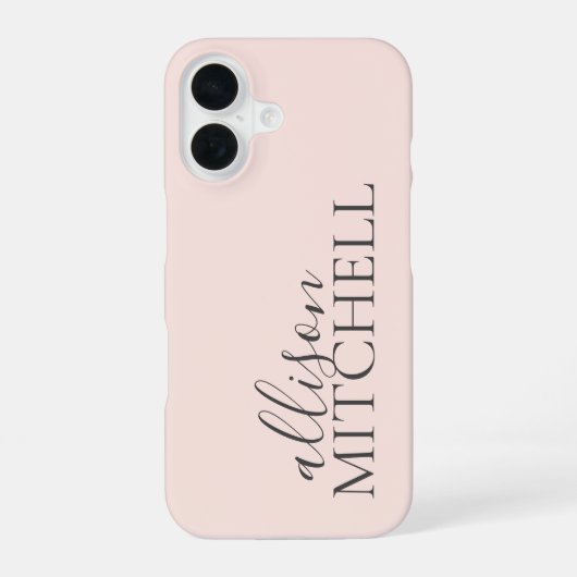 スクリプトカリグラフィミニマル赤面ピンク iPhone 16ケース (裏面)
