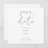 スクリプトカリグラフィー モダン 結婚式 Save the Date (正面/裏面)