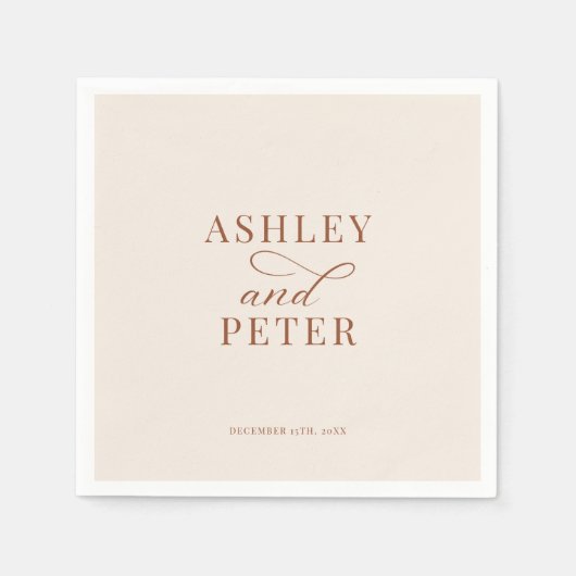 スクリプトクラシックミニマ結婚リスト スタンダードカクテルナプキン (正面)
