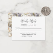 スクリプトクラシックリリーの結婚応答RSVP ノートカード (正面/裏面インサイチュ)