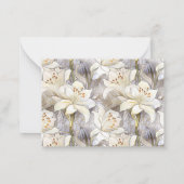 スクリプトクラシックリリーの結婚応答RSVP ノートカード (裏面)