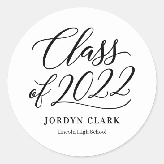 スクリプトクラスの卒業ステッカーの封筒用シール ラウンドシール (正面)