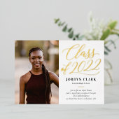 スクリプトクラスフォイル卒業発表招待状 箔招待状 (立ち正面)