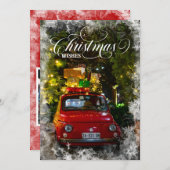 スクリプトクリスマスウィッシュ 雪のオーバーレイ カスタム写真 シーズンカード (正面/裏面)